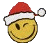 zwinkernder Weihnachtsmannsmilie